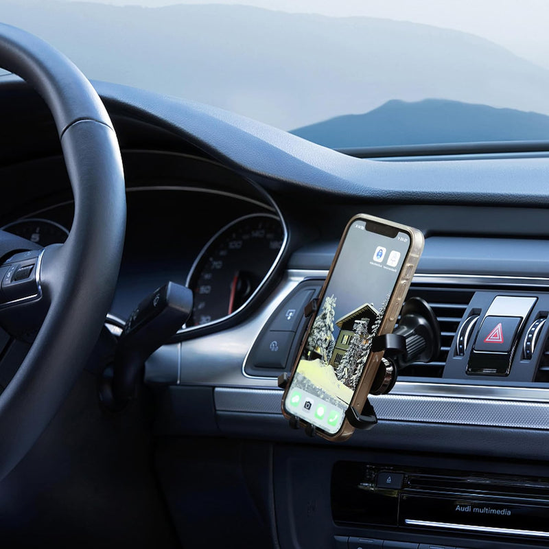 Urbanoki Air Vent Car Phone Holder Mount – Strong Grip Smartphone Holder – Universal Fit – Black