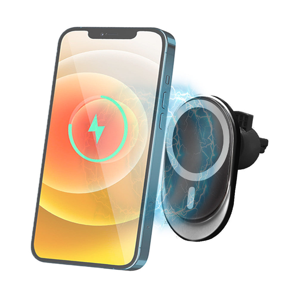 Laser 15W MagSafe Wireless Car Charger Mount – Fast Charging Magnetic Holder for iPhone – Black