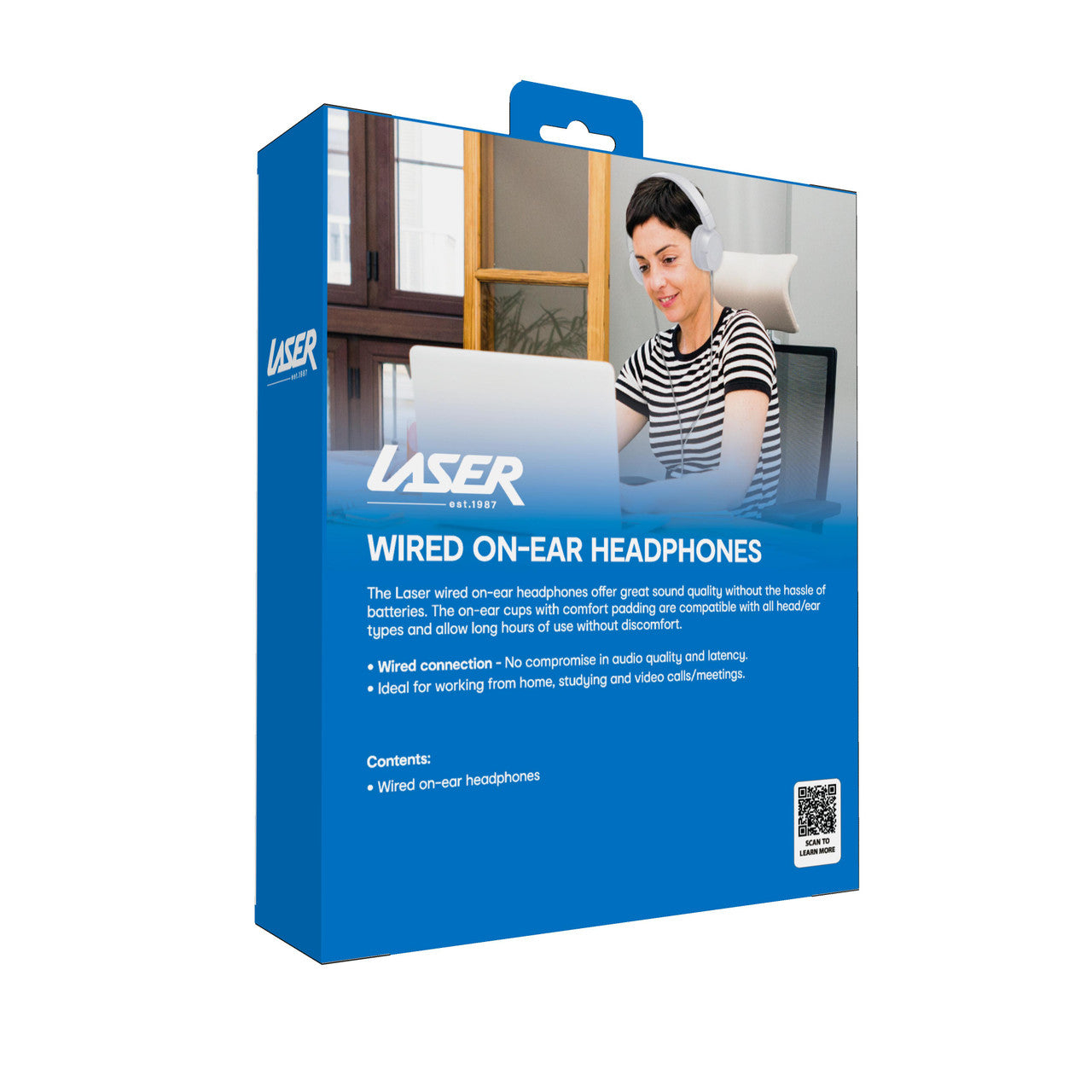 Laser Wired On-Ear Headphones – Gray Stereo Headset with 3.5mm Audio Jack for Music, Gaming & Calls