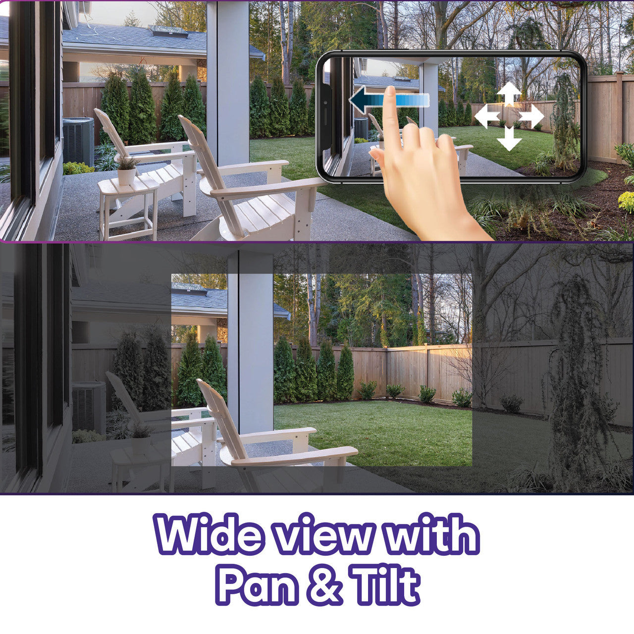 Laser FHD Outdoor Solar Security Camera – Pan Tilt WiFi Surveillance System with Night Vision – Weatherproof – White