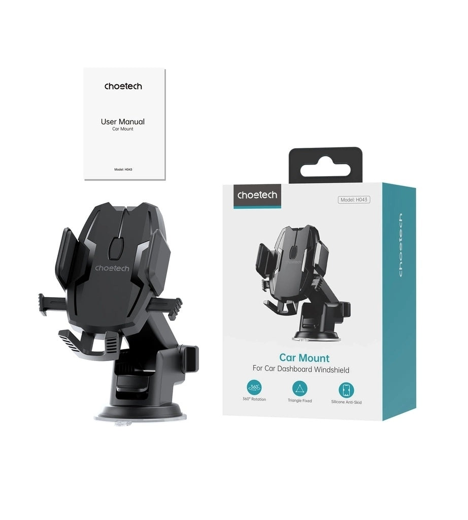 CHOETECH H043 Car Phone Mount – Dashboard & Windshield Holder, Adjustable Universal Cradle