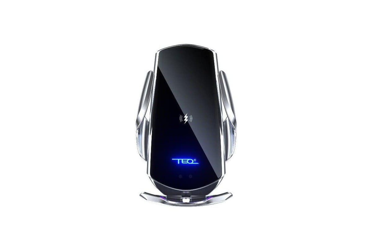 TEQ T22 Fast Wireless Car Charger & Phone Holder – Auto-Clamp Mount, 15W Qi Charging