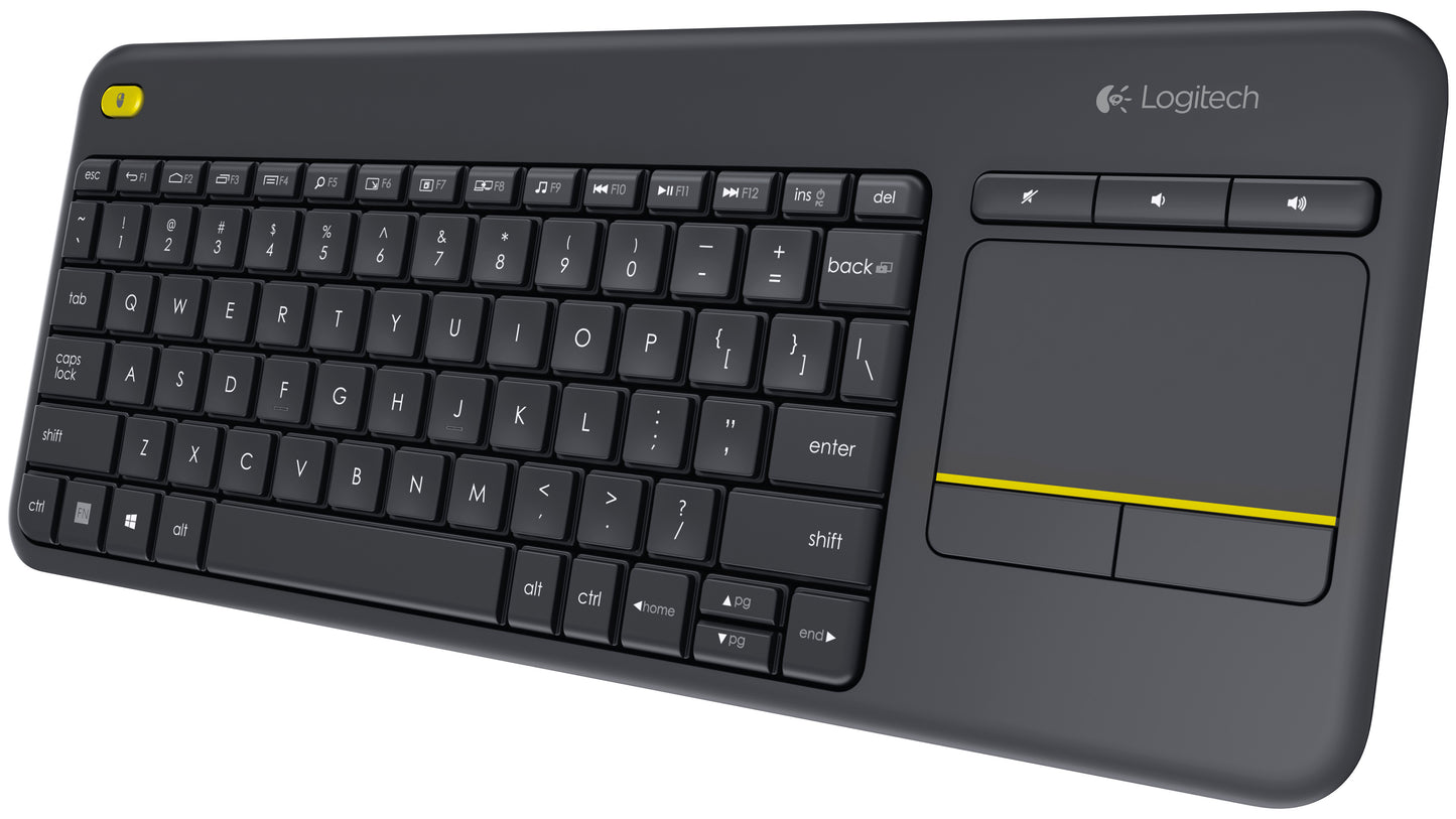 Logitech K400 Plus Wireless Touch Keyboard – Built-in Touchpad, Long-Range Connectivity – Black (920-007165)