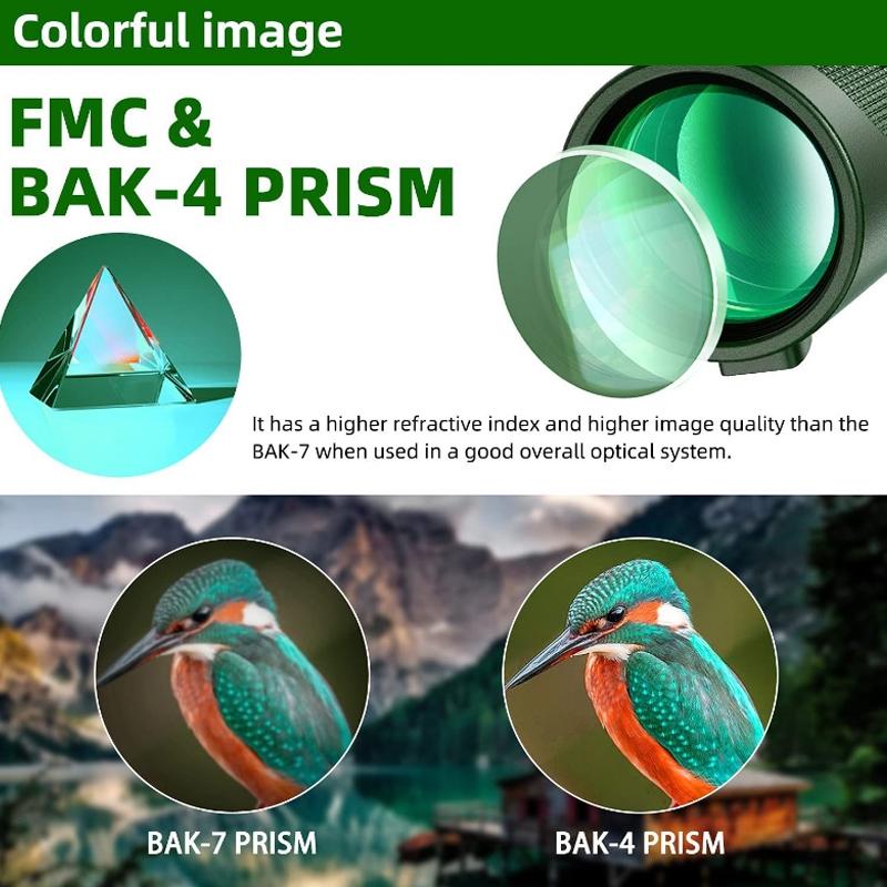 40x60 High Power HD Monocular with Night Vision – Waterproof, Low Light Vision, Smartphone Compatible, Portable