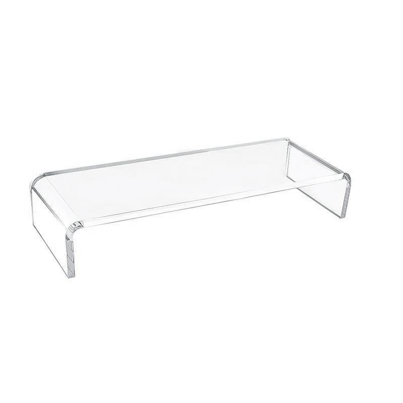 Set of 2 Acrylic Desktop Monitor Stands – Clear Riser for Screens, Laptops & Printers – Space-Saving Ergonomic Design