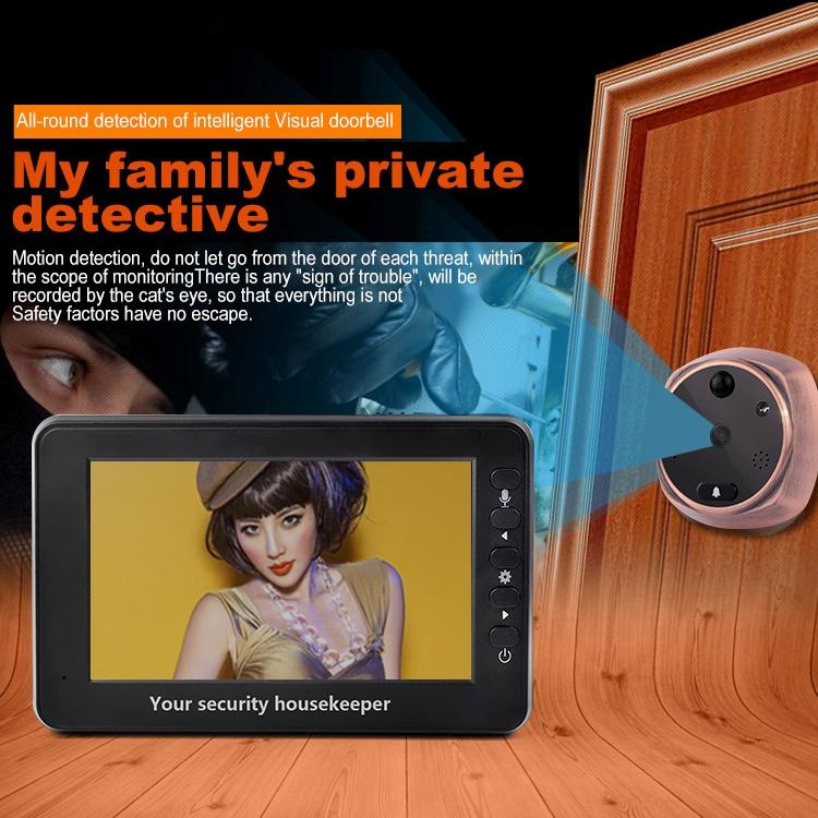 Smart Video Doorbell with 4.3-Inch Display, 3.0MP Camera, Night Vision & Motion Detection – Supports TF Card Up to 32GB