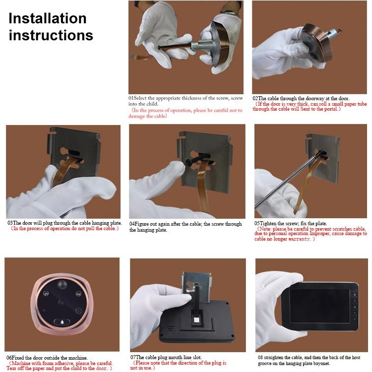 Smart Video Doorbell with 4.3-Inch Display, 3.0MP Camera, Night Vision & Motion Detection – Supports TF Card Up to 32GB