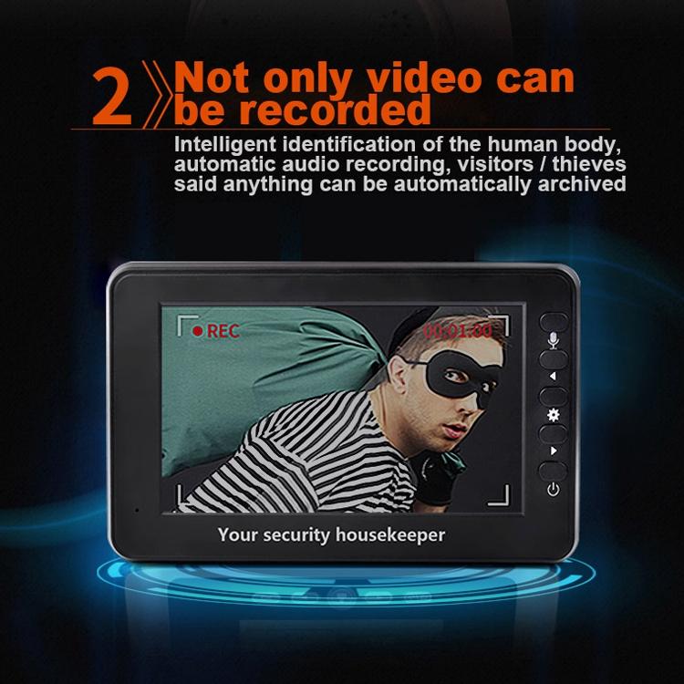 Smart Video Doorbell with 4.3-Inch Display, 3.0MP Camera, Night Vision & Motion Detection – Supports TF Card Up to 32GB