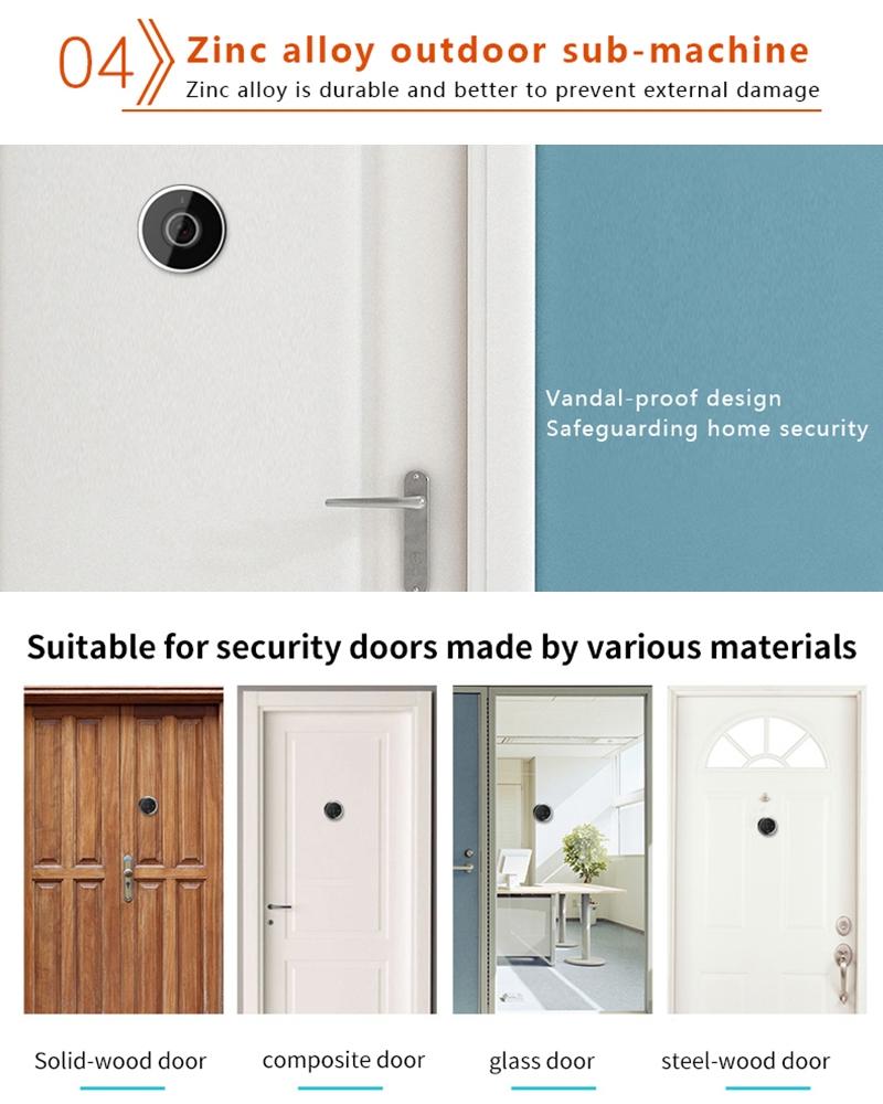 2.4-Inch Digital Peephole Viewer with 0.3MP Camera & Built-in Doorbell