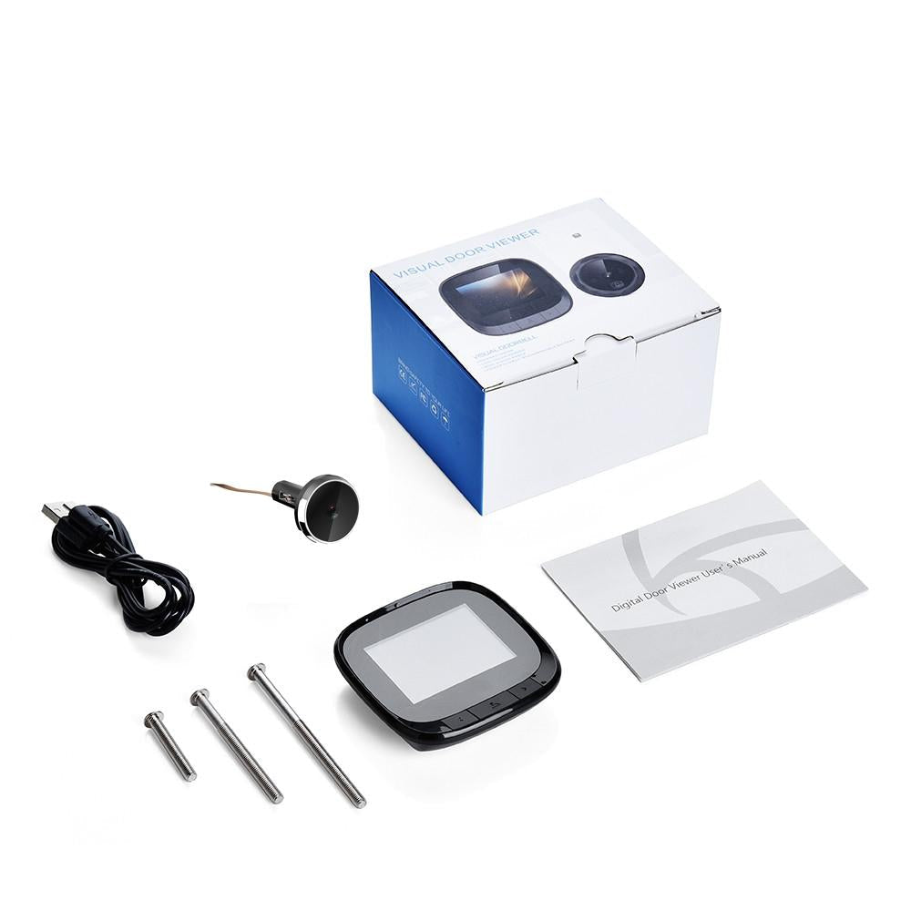 2.4-Inch Digital Peephole Viewer with 0.3MP Camera & Built-in Doorbell