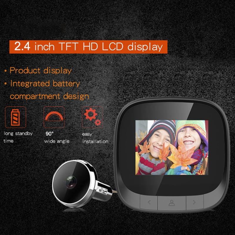 2.4-Inch Digital Peephole Viewer with 0.3MP Camera & Built-in Doorbell