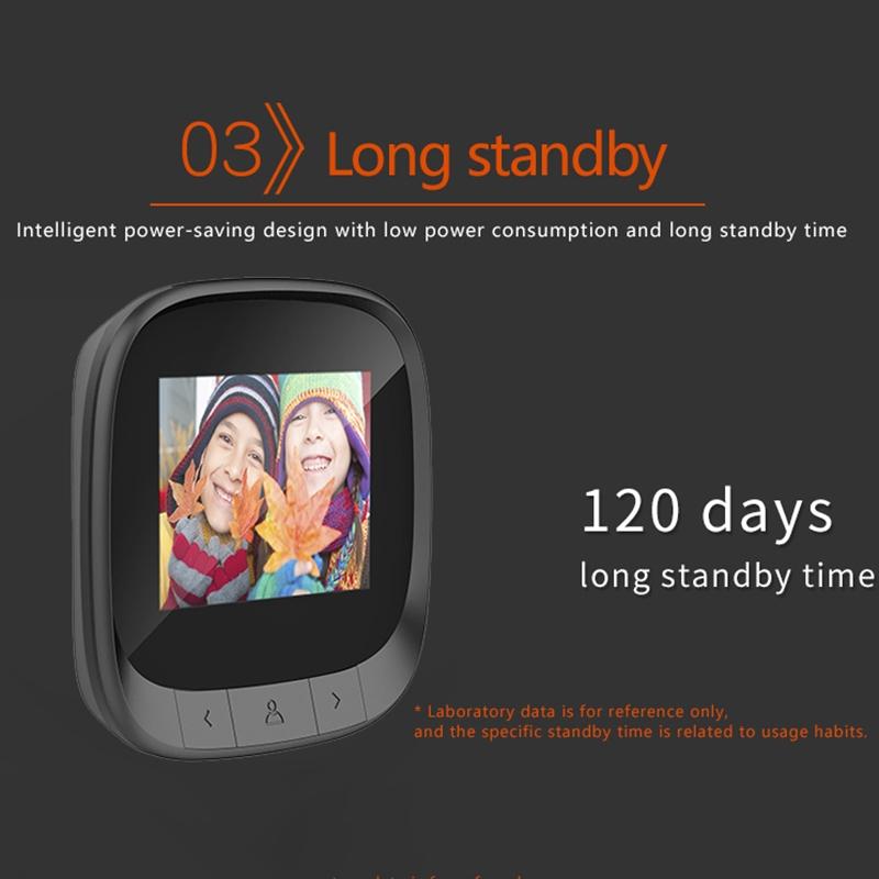 2.4-Inch Digital Peephole Viewer with 0.3MP Camera & Built-in Doorbell