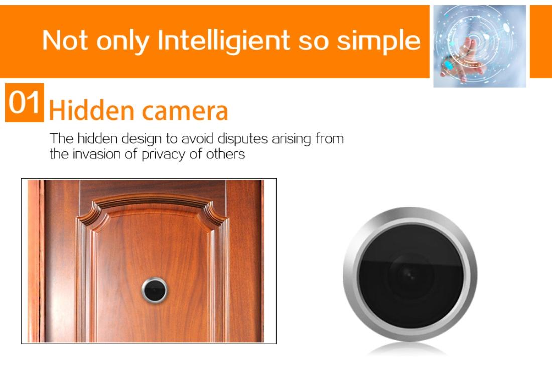 3-Screen 1.0MP Security Camera with Door Peephole & TF Card Support – Black