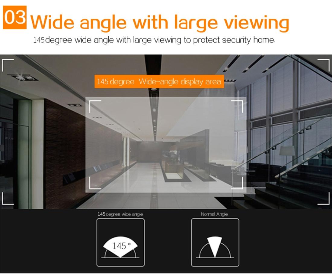 3-Screen 1.0MP Security Camera with Door Peephole & TF Card Support – Black