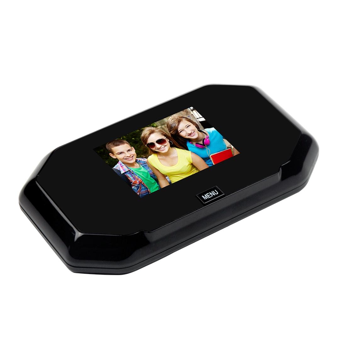 3-Screen 1.0MP Security Camera with Door Peephole & TF Card Support – Black