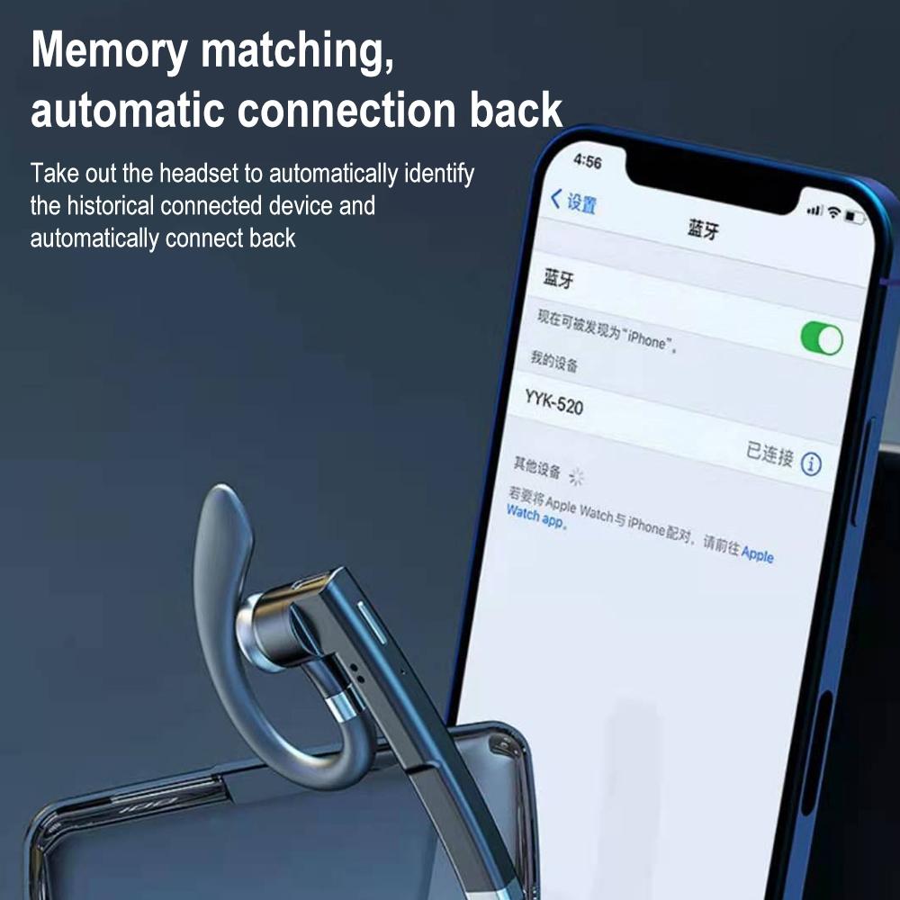 Wireless Bluetooth Earphone with Rotatable Earhook & Noise Cancelling – Comfortable, Secure Fit