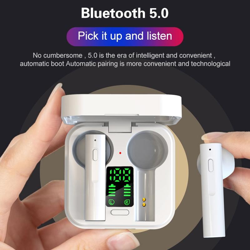 Mini Solar Bluetooth Sport Earphones – Wireless In-Ear Headset with Charging Box