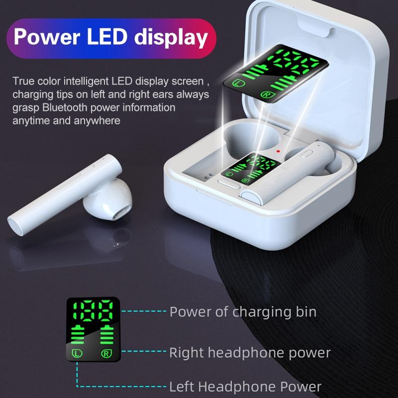 Mini Solar Bluetooth Sport Earphones – Wireless In-Ear Headset with Charging Box