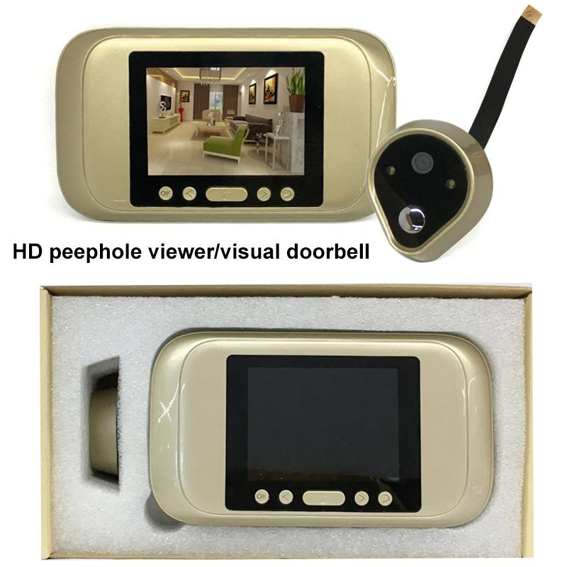 720P HD Smart Peephole Viewer – 3.2'' LED Display, Motion Detection, TF Card Support (Up to 32GB), Easy Installation