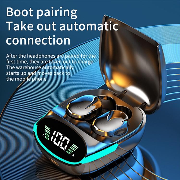 Intelligent Bluetooth Earphones with Digital Display – Black, Smart Touch Control, Noise Reduction, Long Battery Life