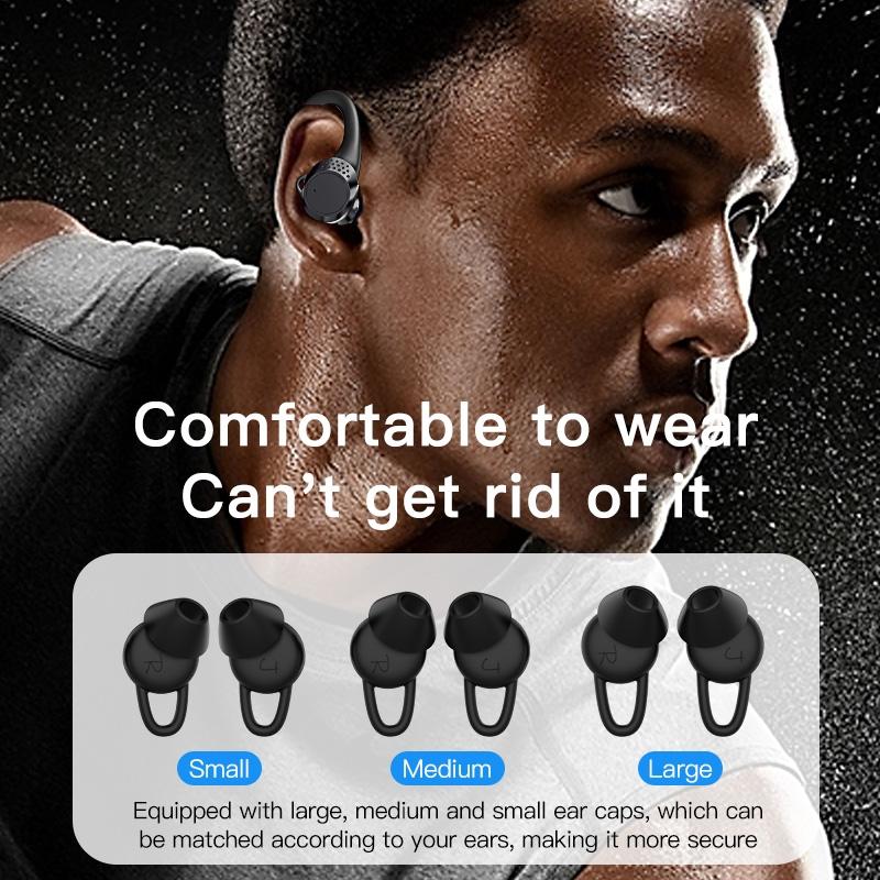 Bluetooth 5.0 Wireless Earbuds – Digital LED Display, Noise Reduction, Charging Case – Black