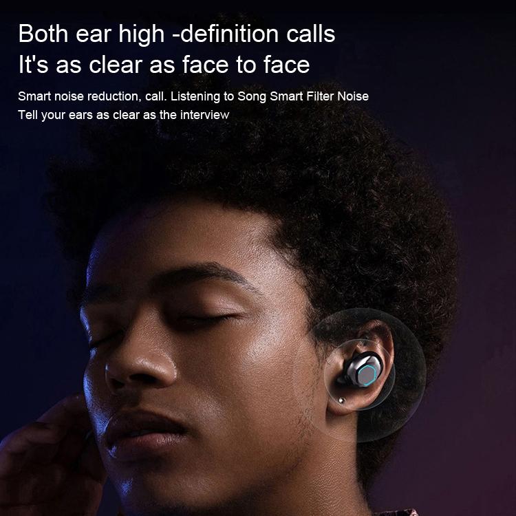 Black True Wireless Bluetooth Earbuds – Bluetooth 5.3, Hi-Fi Sound, Touch Control, Long Battery Life, Charging Case