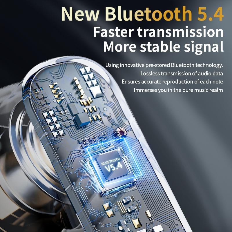 Wireless Bluetooth Earphones with Touch Screen & Noise Reduction – High-Fidelity Sound – Black