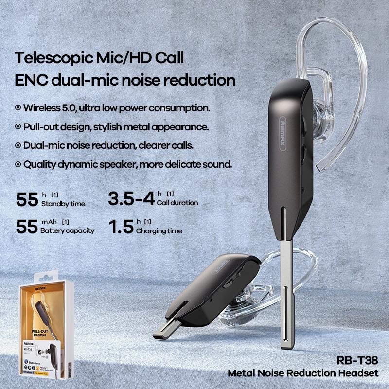 Wireless Metal Bluetooth Earphone – Noise Reduction, Clear Sound, Comfortable Fit – Black
