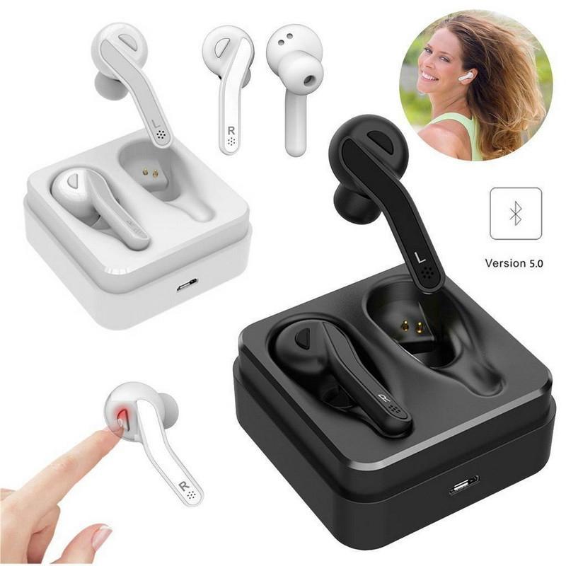 Mini Touch Control Wireless Earbuds with Charging Case – HiFi Bluetooth TWS Headphones – Black