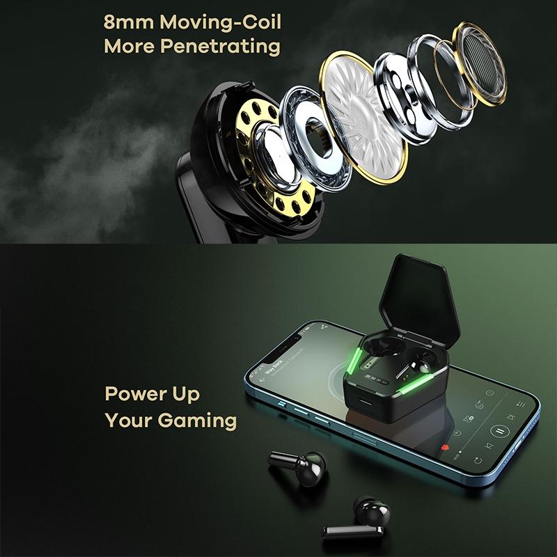 Wireless Gaming Earbuds – True Stereo Bluetooth 5.0 – White