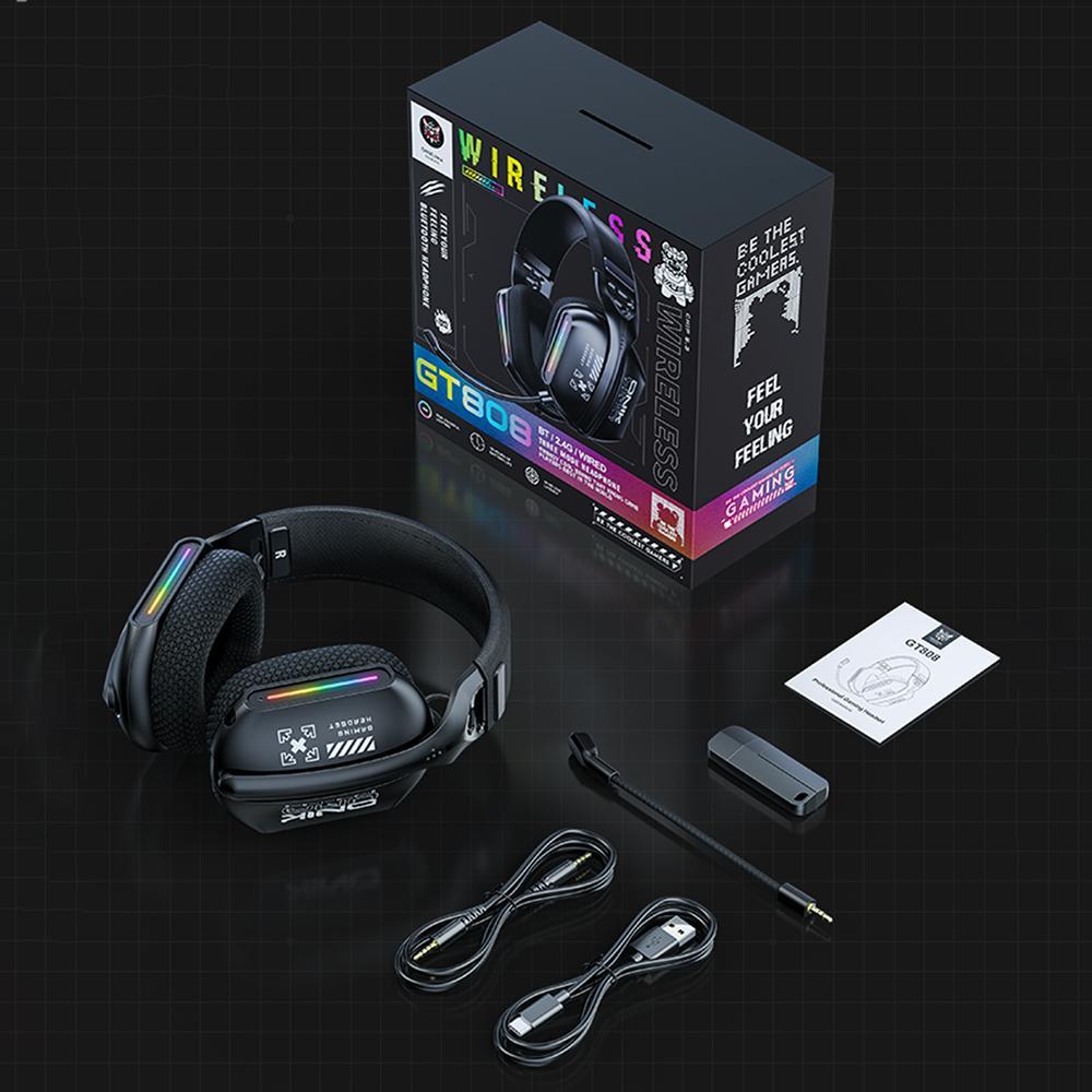 Tri-Mode Bluetooth Gaming Headset – Black, Wireless/Wired/2.4GHz, Noise Cancelling Mic, Multi-Platform Compatible