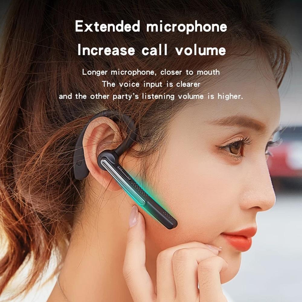 Wireless Bluetooth Earphone with Noise Cancelling & Mic – In-Ear Mono Headset for Calls, Black