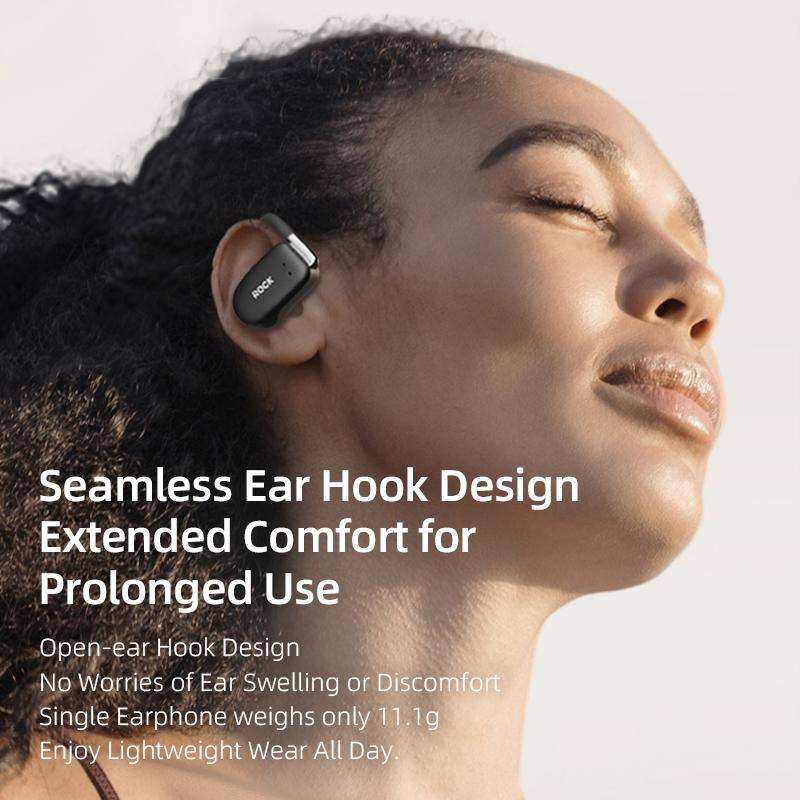 X900 Open-Ear Hook Bluetooth Earphones – Wireless, Secure Fit, Black