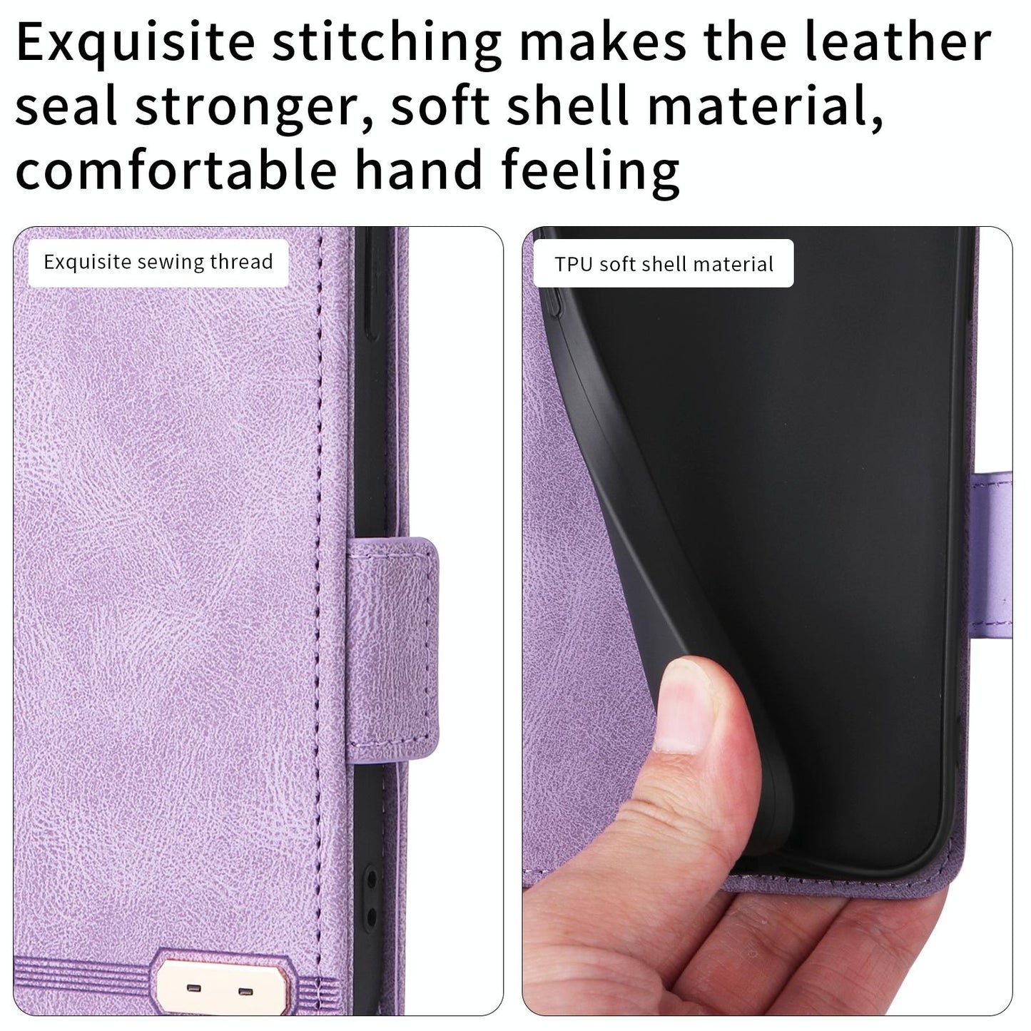Leather Flip Case with Magnetic Clasp for Samsung Galaxy Z Fold4 5G – Premium Black