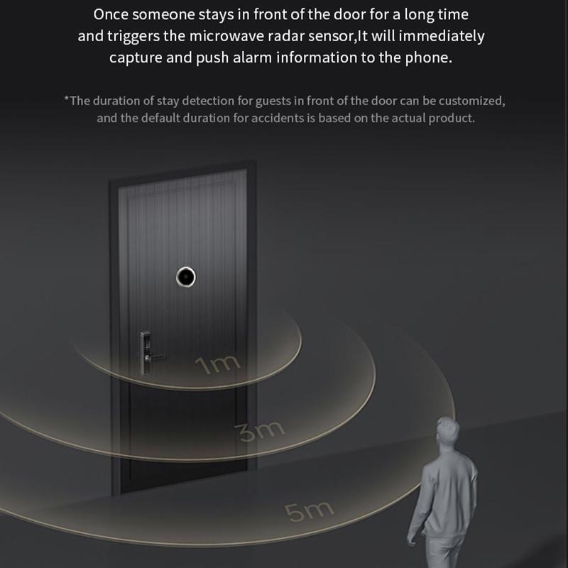 1080P WiFi Smart Cat Eye Video Doorbell – 4.3'' IPS LCD Screen, Infrared Night Vision, Motion Detection – Black