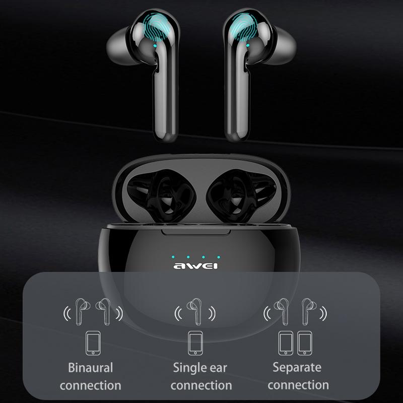 T15 TWS Wireless Sports Headset – Bluetooth 5.0, Charging Case, Sweatproof, Secure Fit, Clear Sound – Black