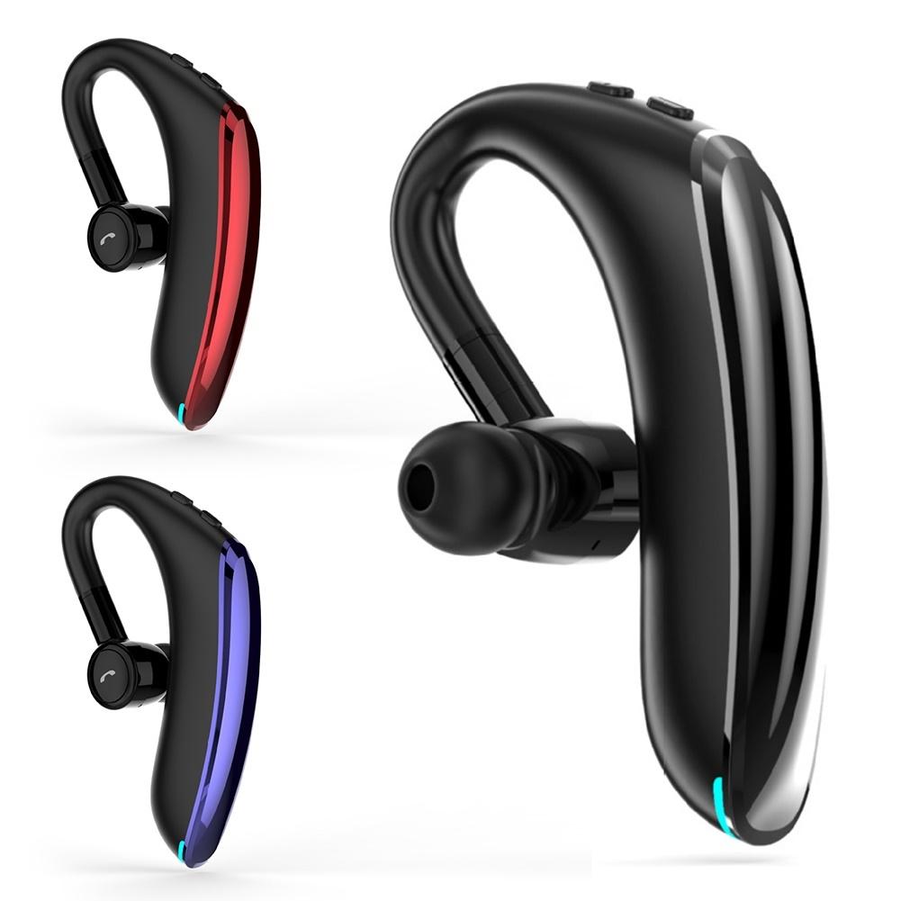 180° Rotating Wireless Bluetooth Car Handsfree Earphones – Built-in Mic, Blue