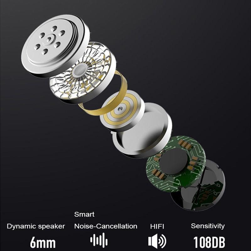 180° Rotating Wireless Bluetooth Car Handsfree Earphones – Built-in Mic, Blue