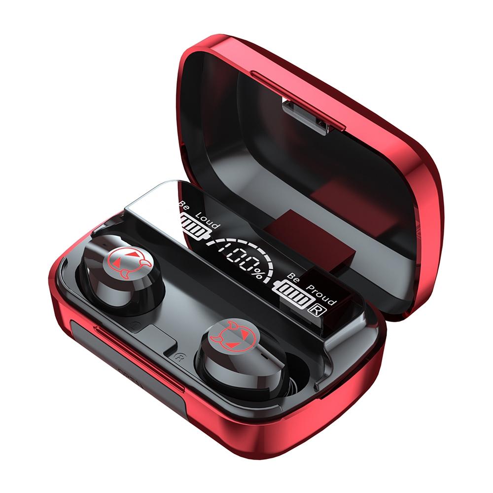 Black Intelligent Noise Reduction Bluetooth Earphones with Touch Control & Battery Display