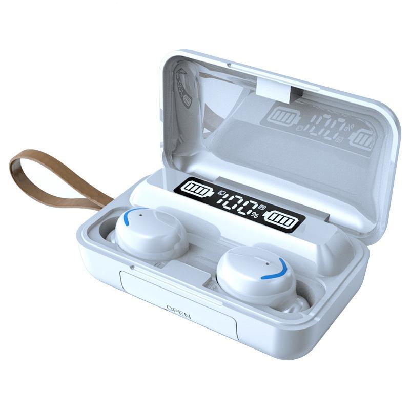 Bluetooth Earphone with Noise Reduction, LED Display & Hand Strap – Black, Wireless & Portable