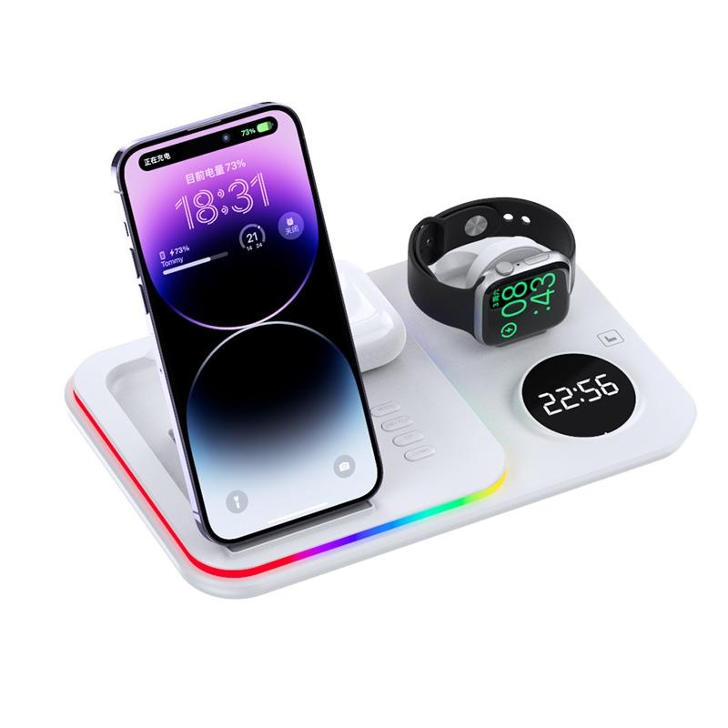 30W Multifunctional Wireless Charger – Black | Fast Qi Charging Station for Phone, Watch & Earbuds