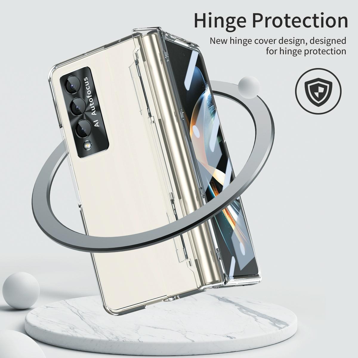 Full Coverage Hinge Phone Case for Samsung Galaxy Z Fold4 5G – Shockproof Protective Cover – Gold