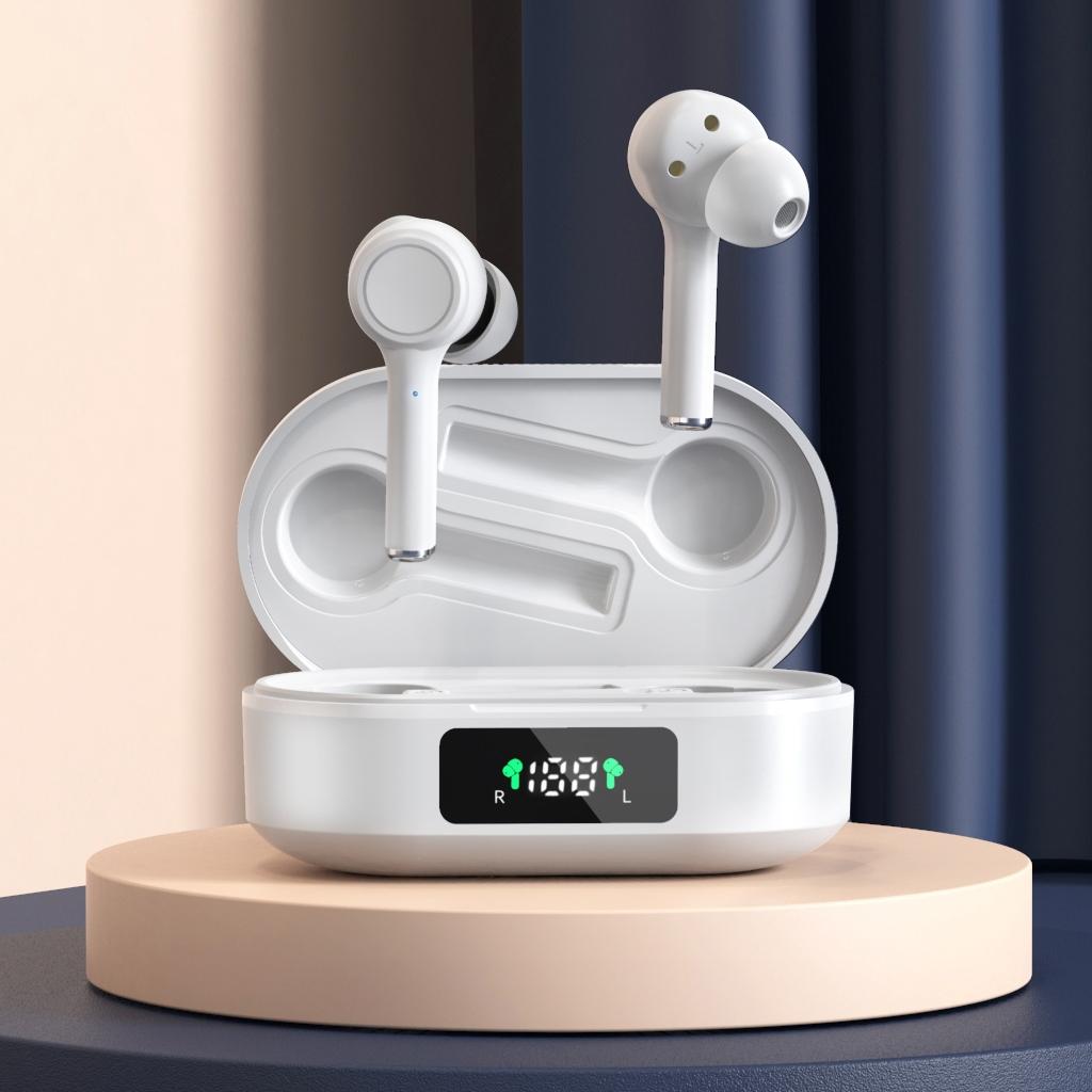 Wireless Bluetooth 5.0 Earphone with Digital Display & Noise Reduction – TWS In-Ear, Black