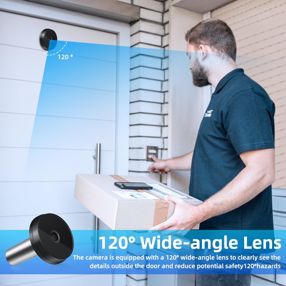 2.0MP Digital Peephole Door Viewer – 3.5'' Screen, HD Camera, Motion Detection, Easy Installation – Black