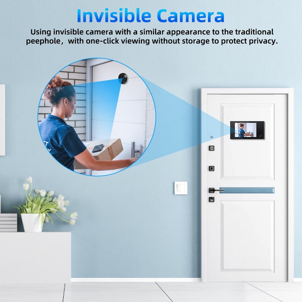 2.0MP Digital Peephole Door Viewer – 3.5'' Screen, HD Camera, Motion Detection, Easy Installation – Black