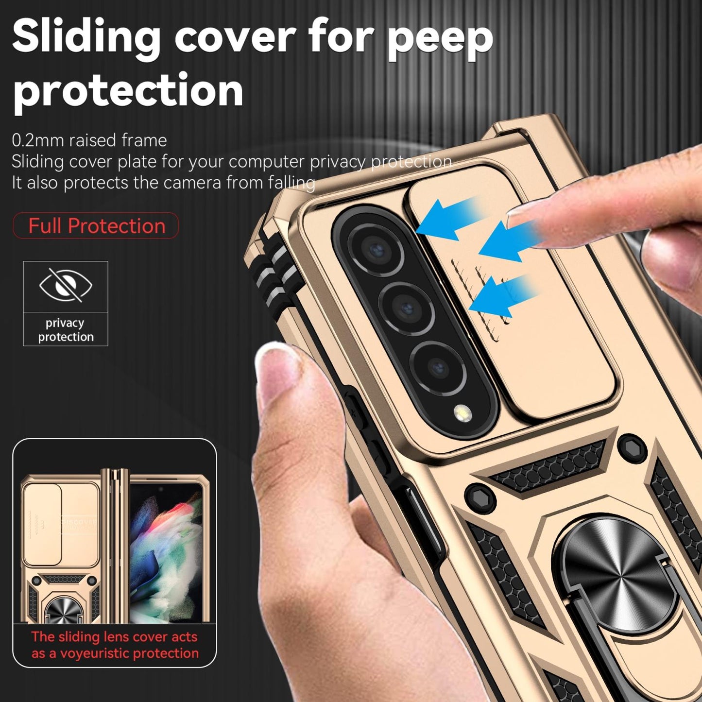 Secure Sliding Case for Samsung Galaxy Z Fold4 5G – Durable Protective Cover – Red