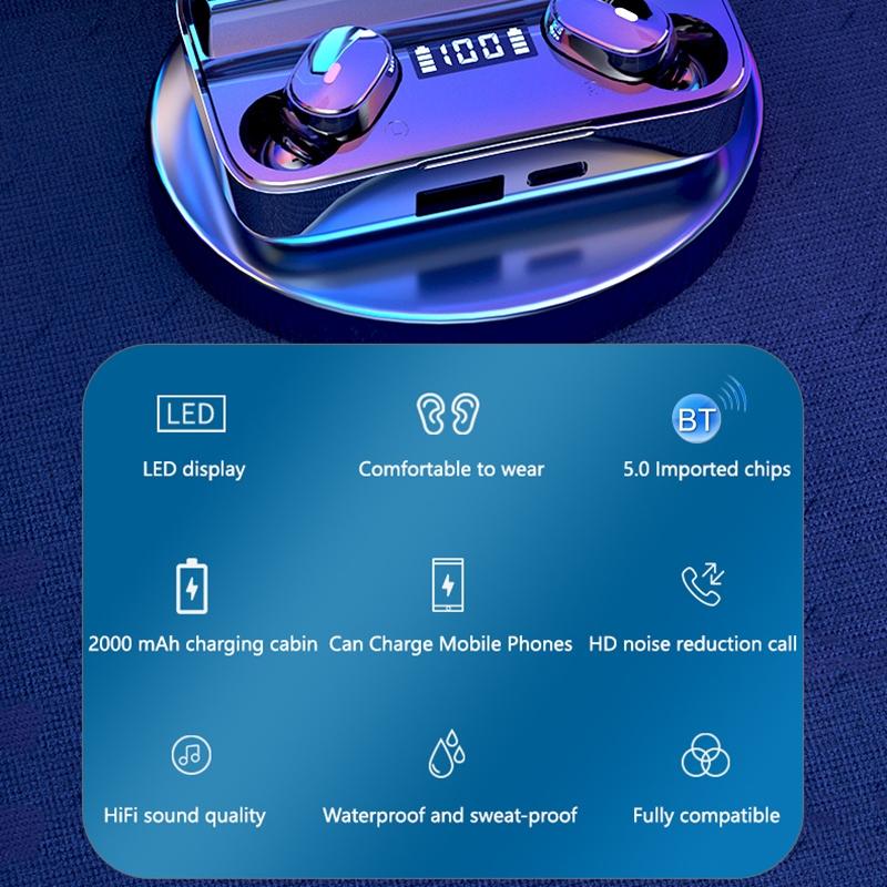 Wireless Noise-Cancelling Earbuds with LED Display & Magnetic Charging Case – Bluetooth 5.3, Hi-Fi Sound