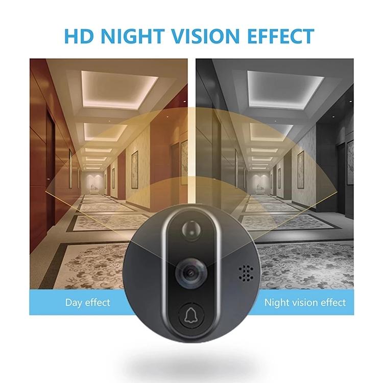 Smart WiFi Video Doorbell – 4.3'' Visual Peephole, HD Camera, Motion Detection, Two-Way Audio, Black