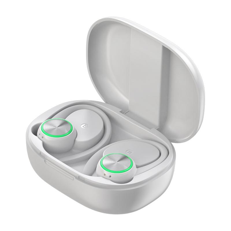 Wireless Bluetooth Earphones with Charging Bin & Digital Display – Pink, True Wireless, Compact Design