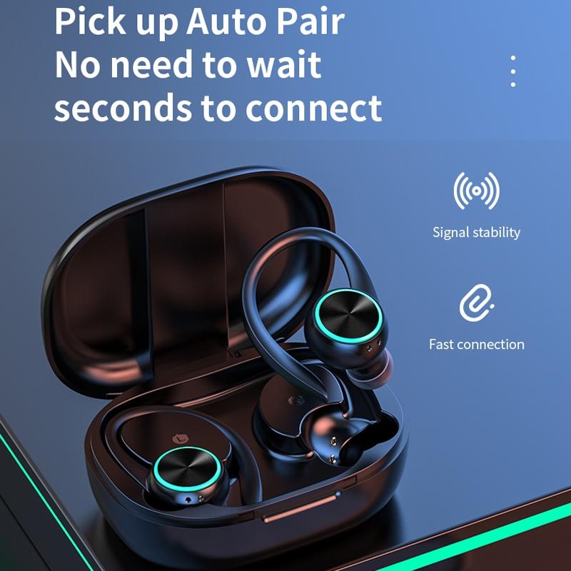 Wireless Bluetooth Earphones with Charging Bin & Digital Display – Pink, True Wireless, Compact Design